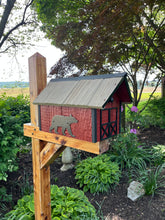 Load image into Gallery viewer, Woodland Silhouettes by Stone Bridge | Handmade Wooden Mailbox, Bear or Deer Silhouette, Vinyl Shake Roof, Rustic Cabin Décor SB201S