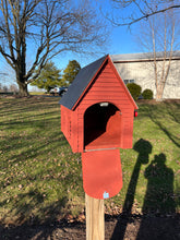 Load image into Gallery viewer, Unique Wooden Mailbox Made with Reclaimed Materials | Metal Roof | SMM001