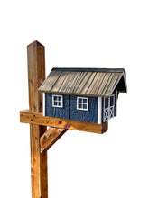 Load image into Gallery viewer, Wooden Barn Mailbox with a Durable Vinyl Shake Roof | Amish Made | Unique Mailbox | SB201
