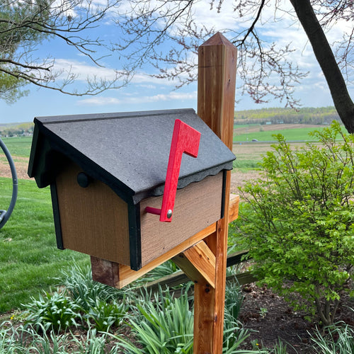Durable and Beautiful Poly Lumber Mailbox | Wood Grain Look | Eco-Friendly Recycled Plastic | Durable Quality Craftsmanship | E253 (Copy)