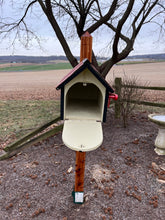 Load image into Gallery viewer, Wooden Barn Mailbox with a Durable Vinyl Shake Roof | Amish Made | Unique Mailbox | SB201