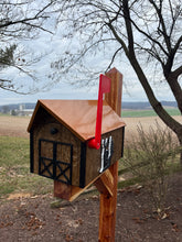 Load image into Gallery viewer, Wooden Deer Mailbox with Copper Roof | Unique Rustic Outdoor Decor | K202C