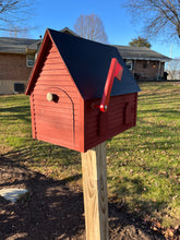 Load image into Gallery viewer, Unique Wooden Mailbox Made with Reclaimed Materials | Metal Roof | SMM001