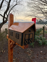 Load image into Gallery viewer, Wooden Mailbox with Copper Roof | Unique Rustic Outdoor Decor | K201C