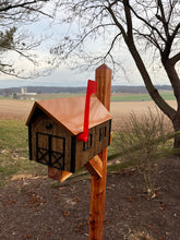Load image into Gallery viewer, Wooden Mailbox with Copper Roof | Unique Rustic Outdoor Decor | K201C