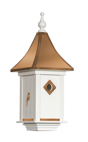 Beautiful Castle Bird House with 1 Hole and Copper Roof | BHCS