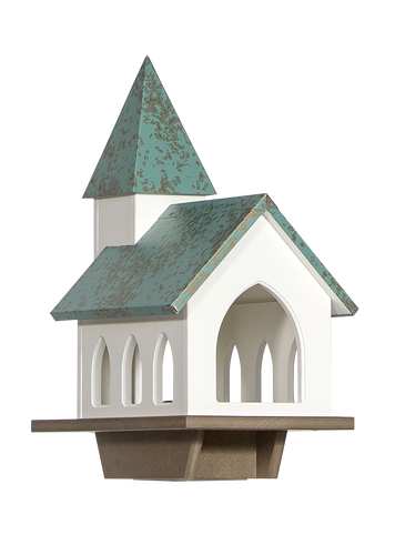 Beautiful Church Bird Feeder | Chapel Bird Feeder | Copper Roof | BFCH