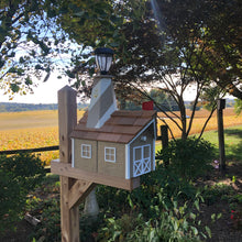 Load image into Gallery viewer, Wooden Mailbox with Solar Lighthouse | K0009