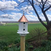 Load image into Gallery viewer, Copper Roof Birdhouse with 6 Apartments | Copper Roof | Wooden Birdhouse | Garden Decor |  6HF