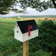Load image into Gallery viewer, Unique Wooden Mailbox Made with Reclaimed Materials | Metal Roof | SMM001