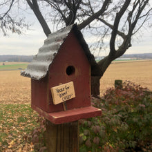 Load image into Gallery viewer, Wrent for Cheep Birdhouse | Adorable Hand Painted Birdhouse | Reclaimed Materials | SMWrent
