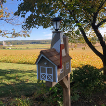 Load image into Gallery viewer, Wooden Mailbox with Solar Lighthouse | K0009