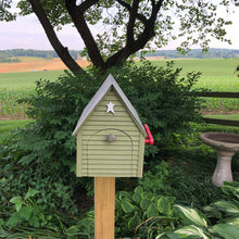 Load image into Gallery viewer, Unique Wooden Mailbox Made with Reclaimed Materials | Metal Roof | SMM001