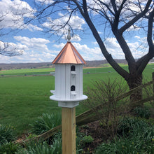 Load image into Gallery viewer, Copper Roof Birdhouse with 6 Apartments | Copper Roof | Wooden Birdhouse | Garden Decor |  6HF