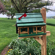 Load image into Gallery viewer, Wooden Log Cabin with Porch Mailbox  | Amish Made | CL620