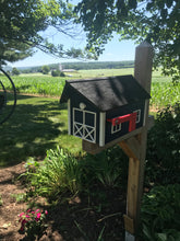 Load image into Gallery viewer, Navy Blue and White Barn Style Mailbox | Poly Lumber | Durable Quality Craftsmanship | E250