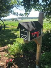 Load image into Gallery viewer, Navy Blue and White Barn Style Mailbox | Poly Lumber | Durable Quality Craftsmanship | E250