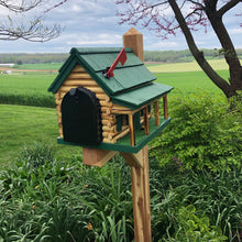 Load image into Gallery viewer, Wooden Log Cabin with Porch Mailbox  | Amish Made | CL620