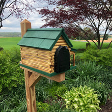 Load image into Gallery viewer, Wooden Log Cabin with Porch Mailbox  | Amish Made | CL620