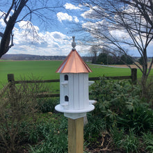 Load image into Gallery viewer, Copper Roof Birdhouse with 6 Apartments | Copper Roof | Wooden Birdhouse | Garden Decor |  6HF