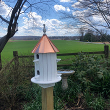 Load image into Gallery viewer, Copper Roof Birdhouse with 6 Apartments | Copper Roof | Wooden Birdhouse | Garden Decor |  6HF