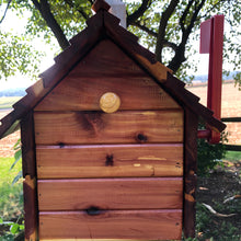 Load image into Gallery viewer, Varnished Cedar Mailbox | Marine Coating Varnish | SPAR Varnish | Log Cabin | SB008
