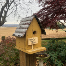 Load image into Gallery viewer, Wrent for Cheep Birdhouse | Adorable Hand Painted Birdhouse | Reclaimed Materials | SMWrent