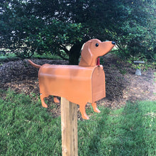 Load image into Gallery viewer, Red Dachshund Mailbox| Wiener Dog | Unique Dog Mailbox | pp001