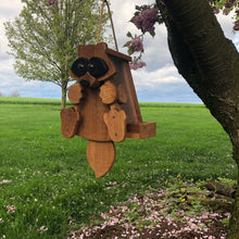 Load image into Gallery viewer, Raccoon Bird Feeder | Hand Made from Reclaimed Wood | BF29