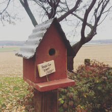Load image into Gallery viewer, Wrent for Cheep Birdhouse | Adorable Hand Painted Birdhouse | Reclaimed Materials | SMWrent