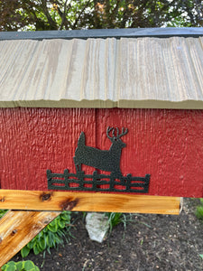 Beautiful Wooden Mailbox with Deer Silhouette and a Durable Vinyl Shake Roof | Amish Made | Unique Mailbox | SB201Deer