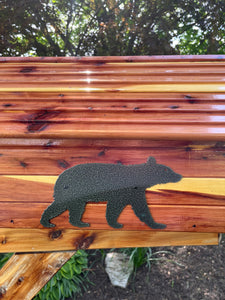 The Stone Bridge Cedar Mailbox with Deer or Bear  Silhouette | Simple and Beautiful Cedar Log Cabin Mailbox  | Cedar Chalet Mailbox | Metal Box Insert | SB005Deer