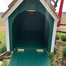 Load image into Gallery viewer, Wooden Amish Barn Mailbox | Cedar Roof | Unique Rustic Outdoor Decor | K1000