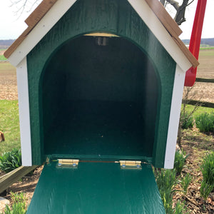 Wooden Amish Barn Mailbox | Cedar Roof | Unique Rustic Outdoor Decor | K1000