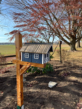 Load image into Gallery viewer, Wooden Barn Mailbox with a Durable Vinyl Shake Roof | Amish Made | Unique Mailbox | SB201