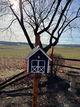 Load image into Gallery viewer, Wooden Barn Mailbox with a Durable Vinyl Shake Roof | Amish Made | Unique Mailbox | SB201