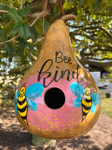 Beautiful Bee Kind Birdhouse Made from a Gourd | G3