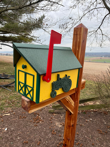 Tractor Mailbox made with Durable Poly Lumber | Amish Made | Recycled Plastic | KT100