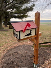 Load image into Gallery viewer, Mailbox for Dog Lover! | Handmade Wooden Mailbox | Deer, Bear, Dog Silhouette, Vinyl Shake Roof, Rustic Cabin Décor SB201Sil