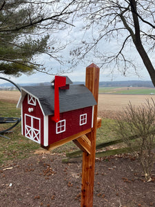 Traditional Barn Style Mailbox | Unique Rustic Outdoor Decor | K0002