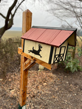 Load image into Gallery viewer, Mailbox for Dog Lover! | Handmade Wooden Mailbox | Deer, Bear, Dog Silhouette, Vinyl Shake Roof, Rustic Cabin Décor SB201Sil