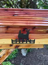 Load image into Gallery viewer, The Stone Bridge Cedar Mailbox with Deer or Bear  Silhouette | Simple and Beautiful Cedar Log Cabin Mailbox  | Cedar Chalet Mailbox | Metal Box Insert | SB005Deer