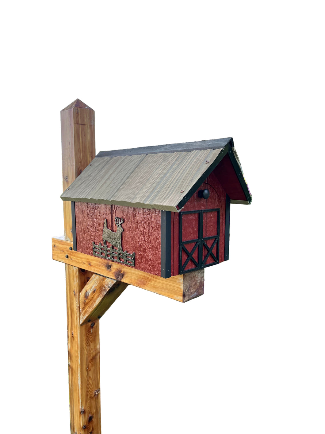 Rustic Deer Mail Box Beautiful Wooden Mailbox with Deer Silhouette and a Durable Vinyl Shak ...
