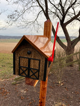Load image into Gallery viewer, Wooden Mailbox with Copper Roof | Unique Rustic Outdoor Decor | K201C