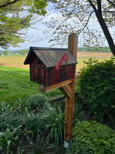 Load image into Gallery viewer, Beautiful Wooden Mailbox with Deer Silhouette and a Durable Vinyl Shake Roof | Amish Made | Unique Mailbox | SB201Deer