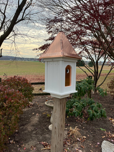 Beautiful Victorian Style Birdhouse with One Hole and Copper Roof | Large Size | BHVC