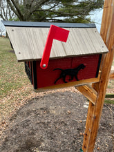 Load image into Gallery viewer, Mailbox for Dog Lover! | Handmade Wooden Mailbox | Deer, Bear, Dog Silhouette, Vinyl Shake Roof, Rustic Cabin Décor SB201Sil