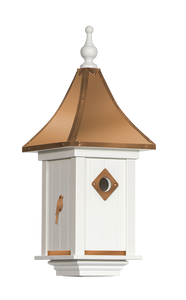 Beautiful Castle Birdhouse with 1 Hole and Copper Roof | BHCS