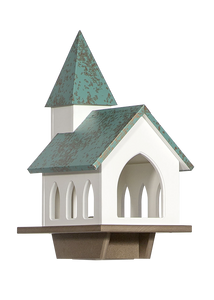 Beautiful Church Bird Feeder | Chapel Bird Feeder | Copper Roof | BFCH