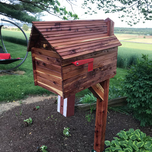 Extra Large Cedar Log Cabin Mailbox with Metal Box Insert | Cedar Chalet | Made with Beautiful Aromatic Red Cedar | SB025 Act